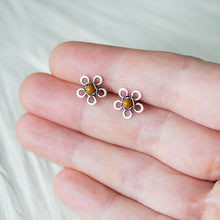 Load image into Gallery viewer, Natural Mookaite Stud Earrings, Little Yellow Flower - jewelry by CookOnStrike